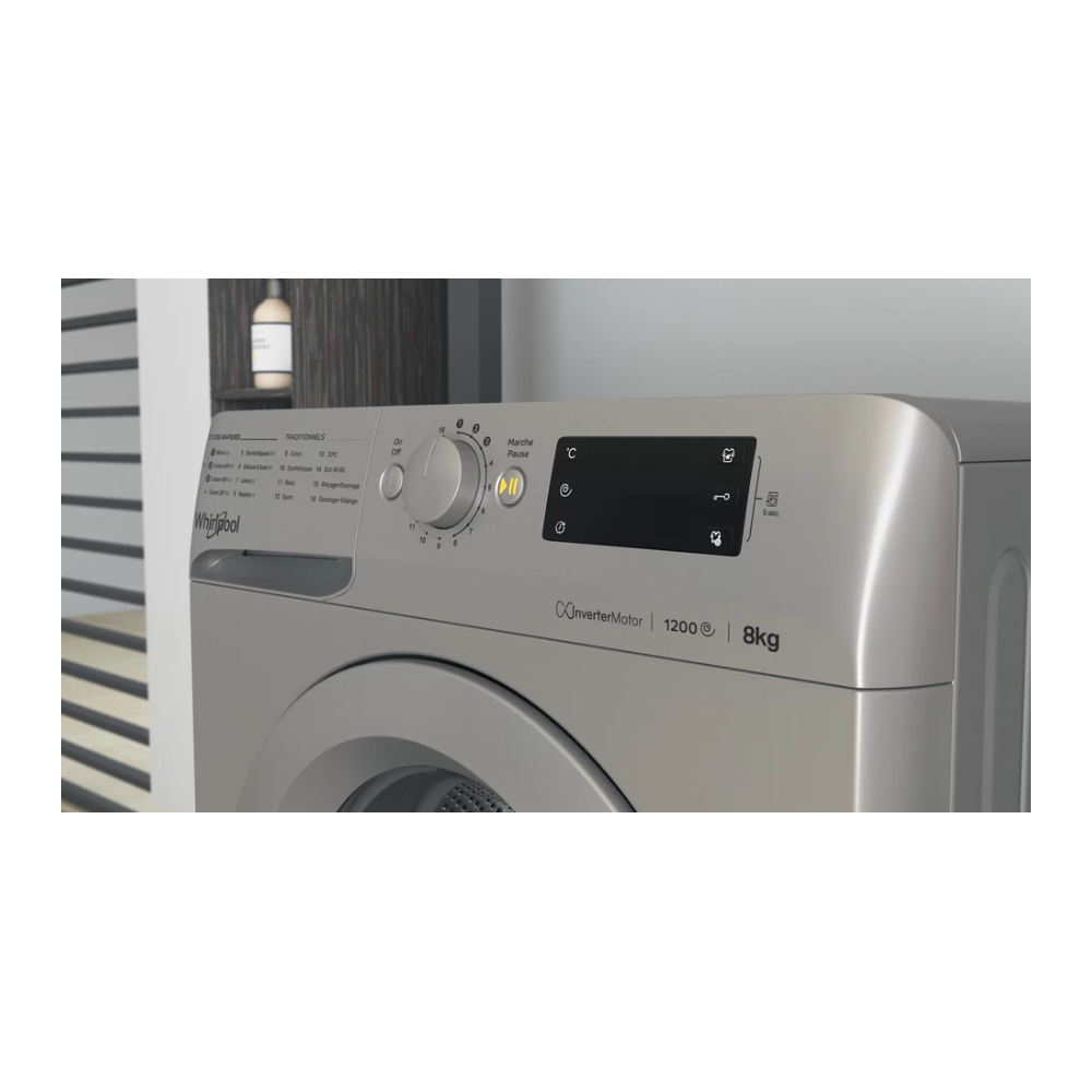 MACHINE A LAVER WHIRLPOOL 8KG 1200TR SILVER