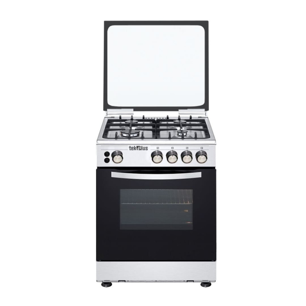 CUISINIERE TEKPLUS 4 FEUX 60 CM SILVER