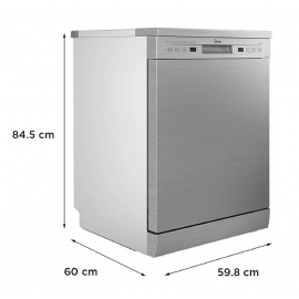 MIDEA Lave Vaisselle 60 cm Pose Libre Gris 12 Couverts - Lave-vaisselles  Inox avec 5 programmes de lavage intégrés - Robotic Dishwasher avec Filtre  antibactérien et programmes horaires : : Gros électroménager