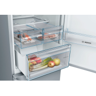 REFRIGERATEUR BOSCH COMBINE 438L AVEC AFF SERIE 4 INOX