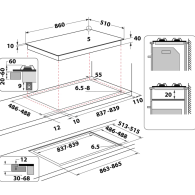 PLAQUE DE CUISSON GOWL928/NB 5 FEUX WHIRLPOOL