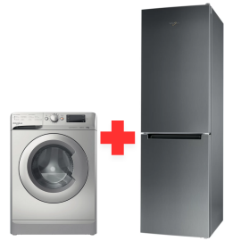 PACK  WHIRLPOOL (REFRIGERATEUR COMBINE NO-FROST 320L INOX +MACHINE A LAVER  8KG 1200TR SILVER)