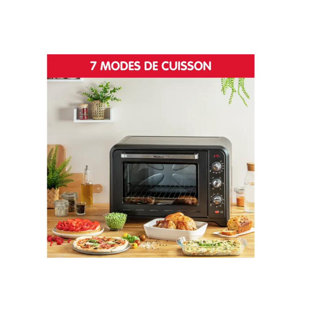 Four à Convection Moulinex Optimo 60L - 2200W - 7 Modes Cuisson - Noir YY2917FB