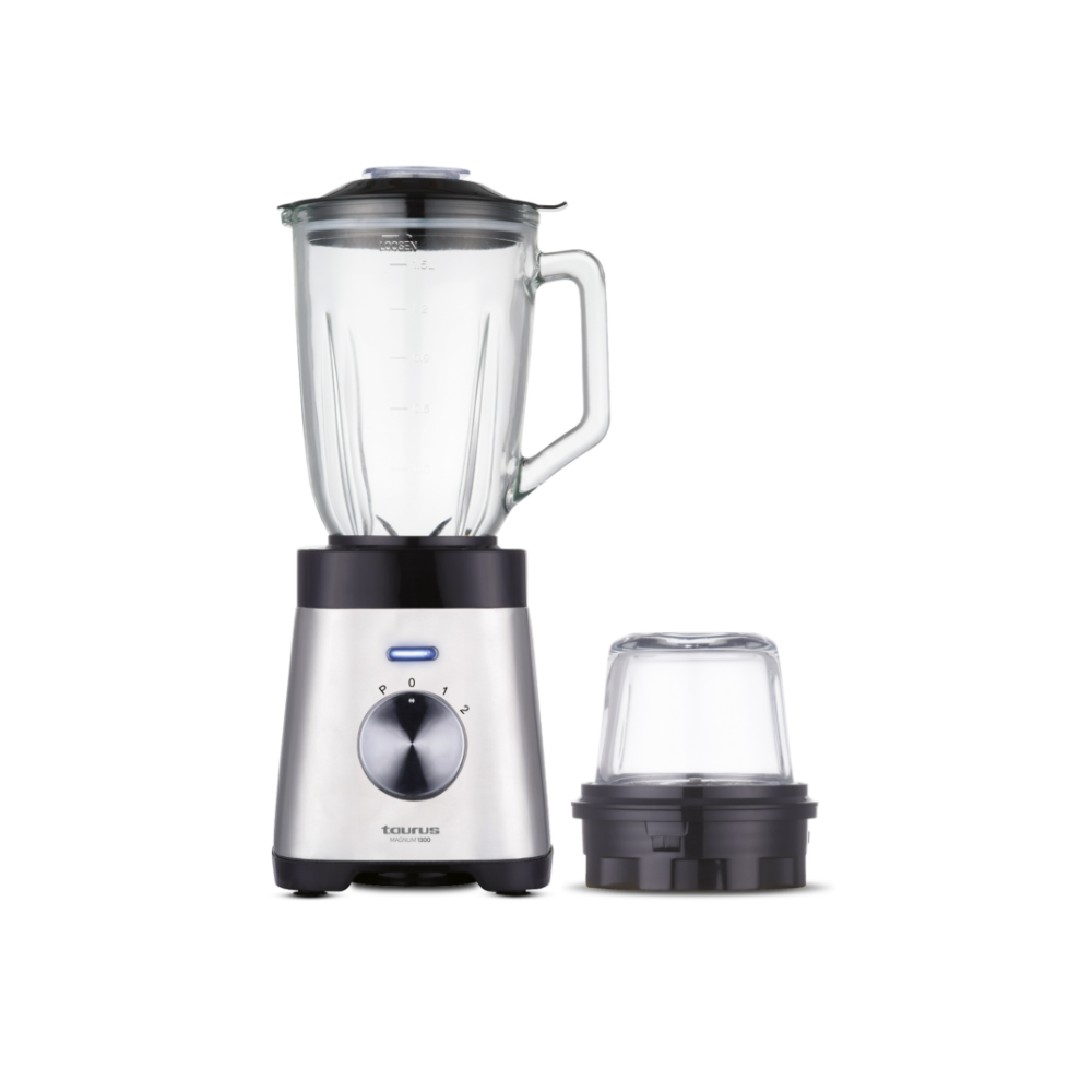 Mixeur Blender Taurus Magnum 1300 - 1300W, Pichet Verre 1,5L, 4 Lames Inox Amovibles - Broyeur à Glace, Lave-vaisselle