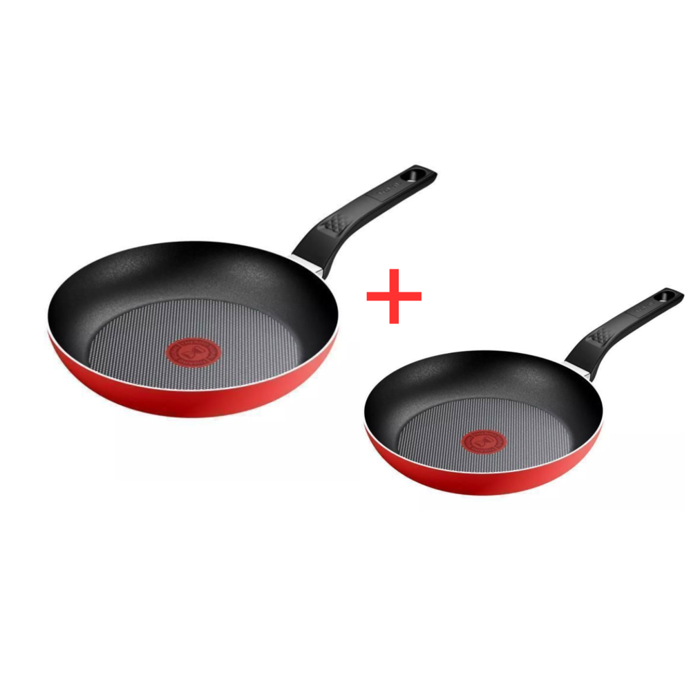 PACK ( 2 POELES TEFAL 24+30CM EASY START ROUGE )