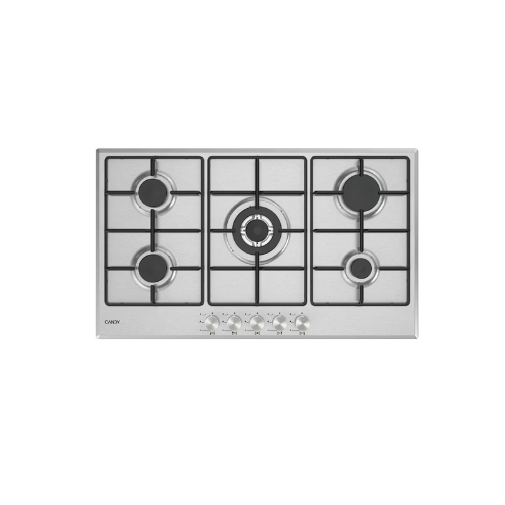 PLAQUE CANDY 90CM 5F INOX GRILLE EN FONTE
