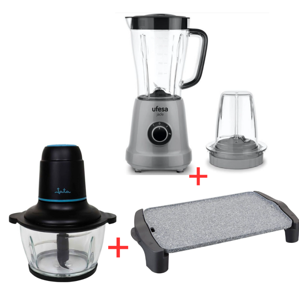 PACK ( BLENDER UFESA + BARBECUE JATA PLANCHA + HACHOIR JATA LAMES )