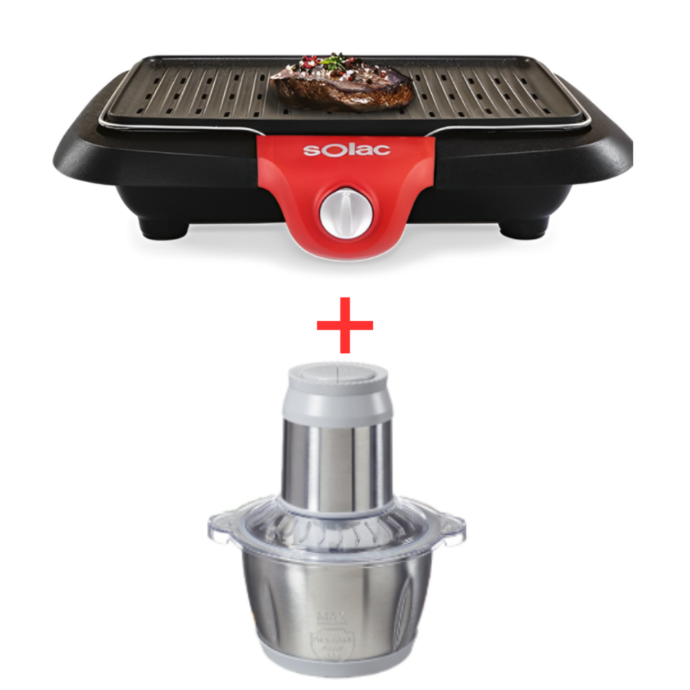 PACK( HACHOIR TAURUS KWIK 600W + BARBECUE ETNA SOLAC )