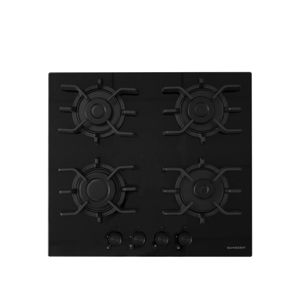 PLAQUE SCHNEIDER 4F 60CM VERRE NOIR AVEC FONTE