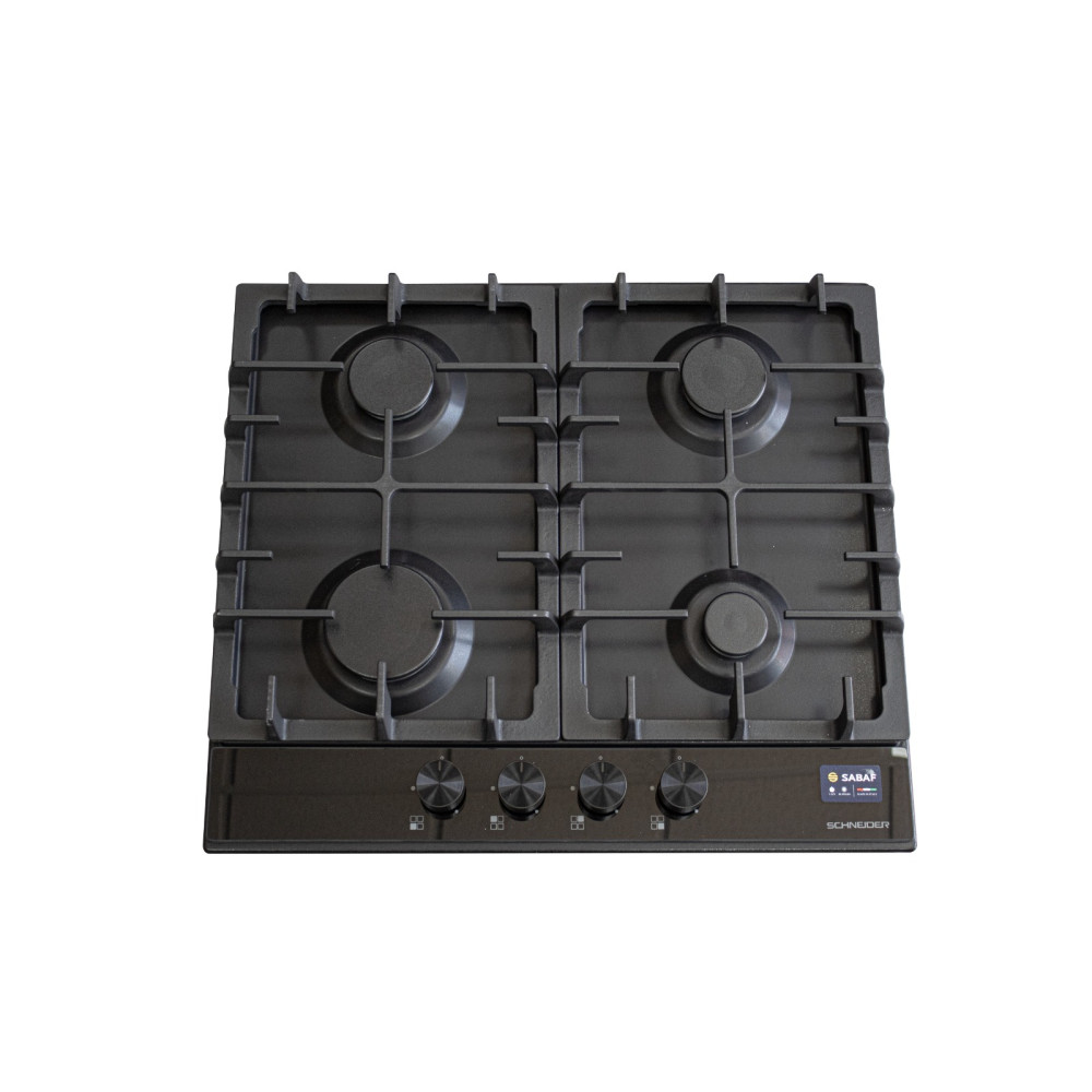 PLAQUE SCHNEIDER 4F 60CM A GAZ FFD FULL SABAF METAL NOIR