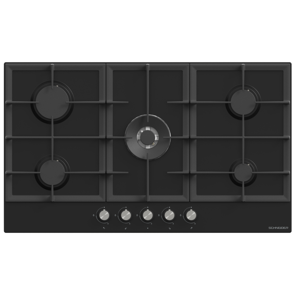 PLAQUE SCHNEIDER A GAZ 5F 90CM NOIR
