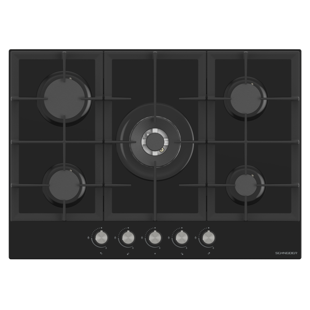 PLAQUE HKM 70 CM 5F AVEC VALVE DE SECURITE VERRE NOIR