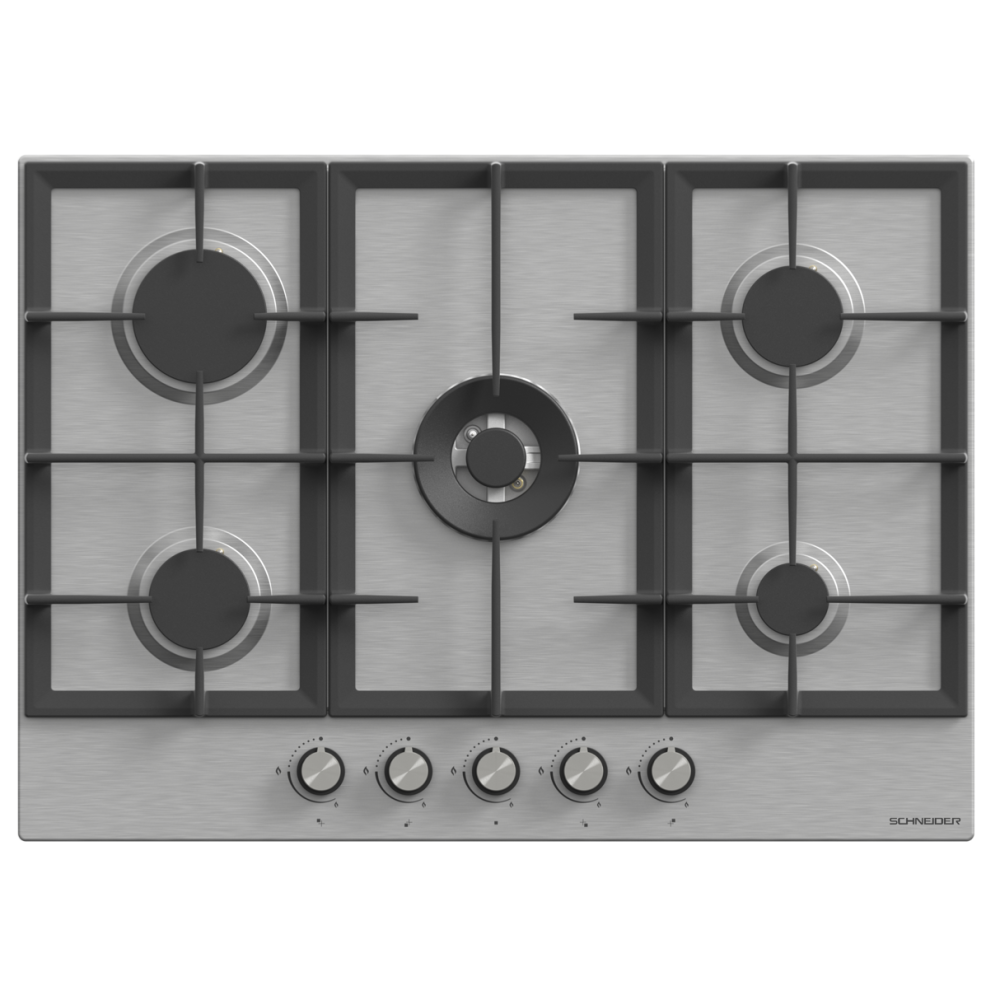 PLAQUE SCHNEIDER A GAZ 5F 70CM INOX