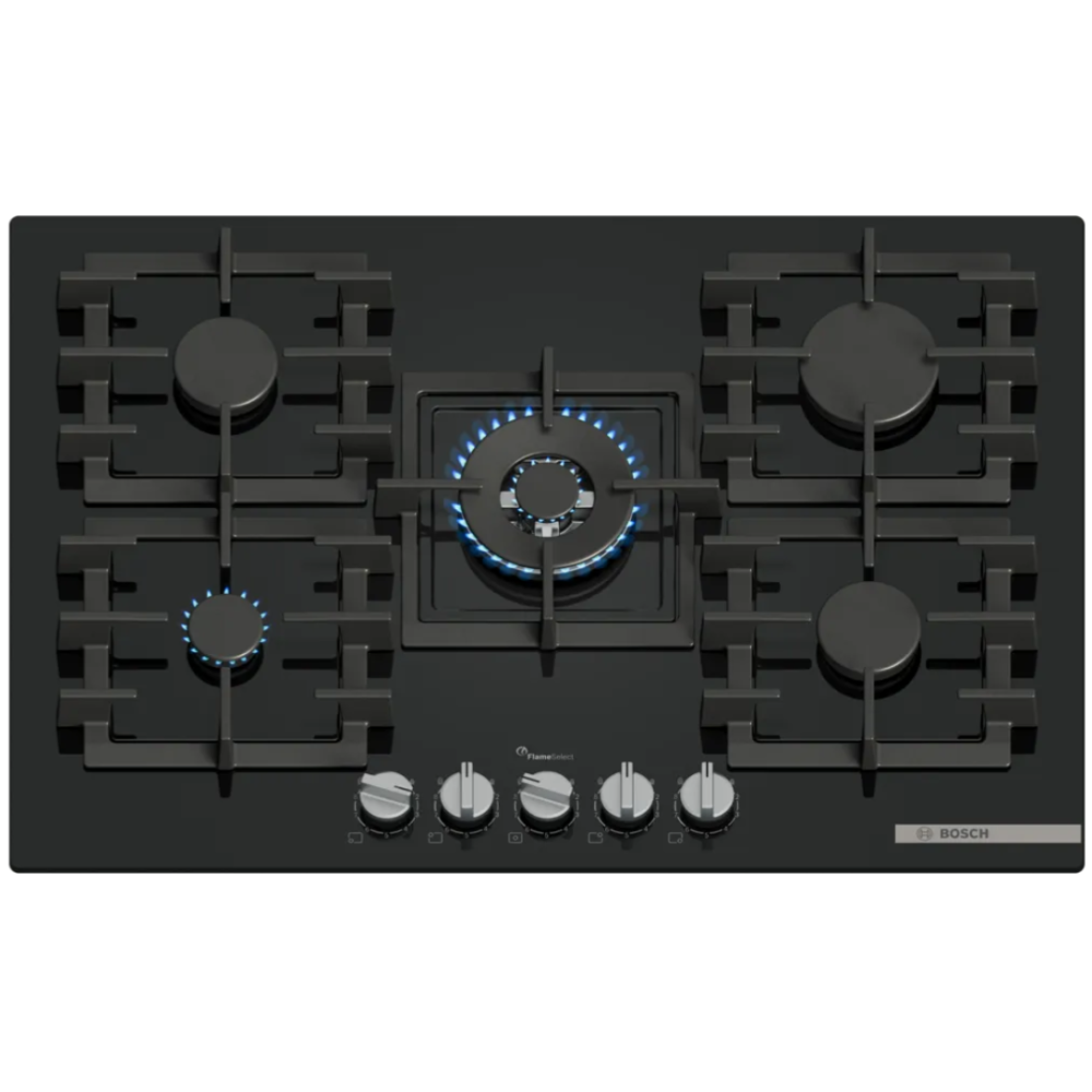 PLAQUE BOSCH 5F 75CM EN FONTE EN VERRE NOIR