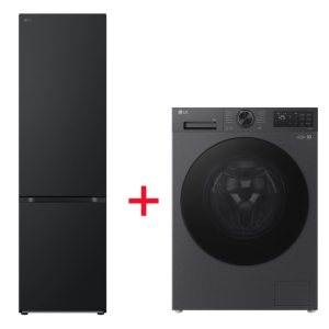 PACK ( RÉFRIGÉRATEUR LG COMBINE NO FROST GRIS FONCÉ+MACHINE A LAVER LG 8 kg Gris Foncé)