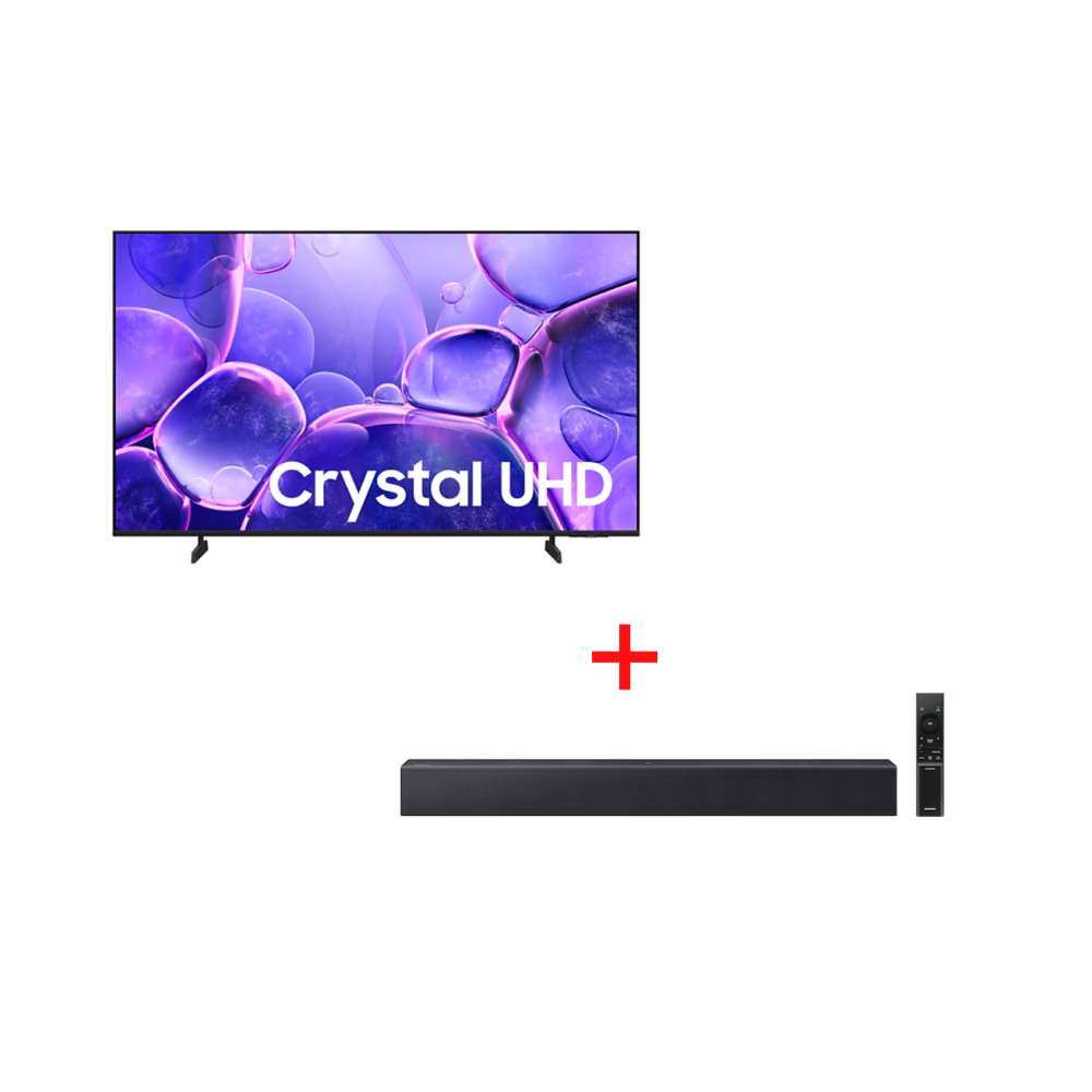 Pack (TV SAMSUNG LED 75P SMART CRYSTAL UHD+BARRE DE SON SAMSUNG B-SERIES 2.0 CH AVEC CAISSON DE BASSES)