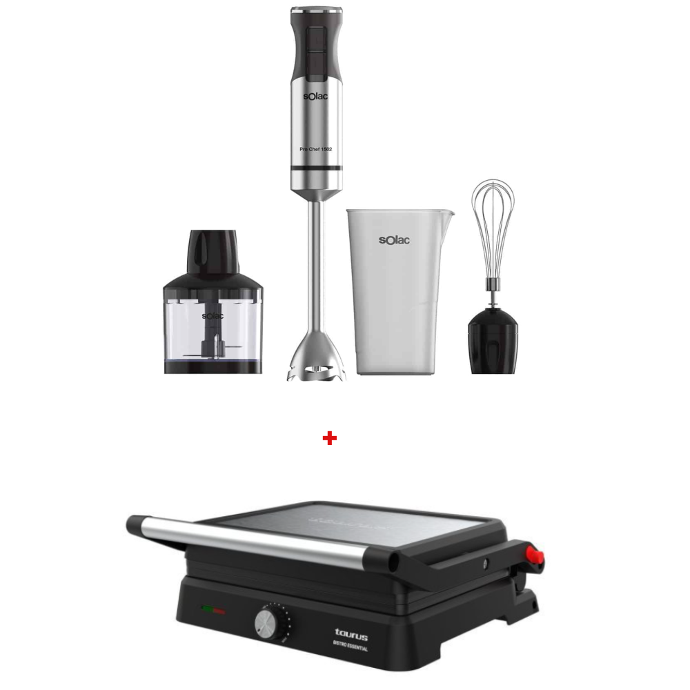 PACK (Mixeur Pro Chef 1502 SOLAC+PANINI BISTRO ESSENTIAL TAURUS)