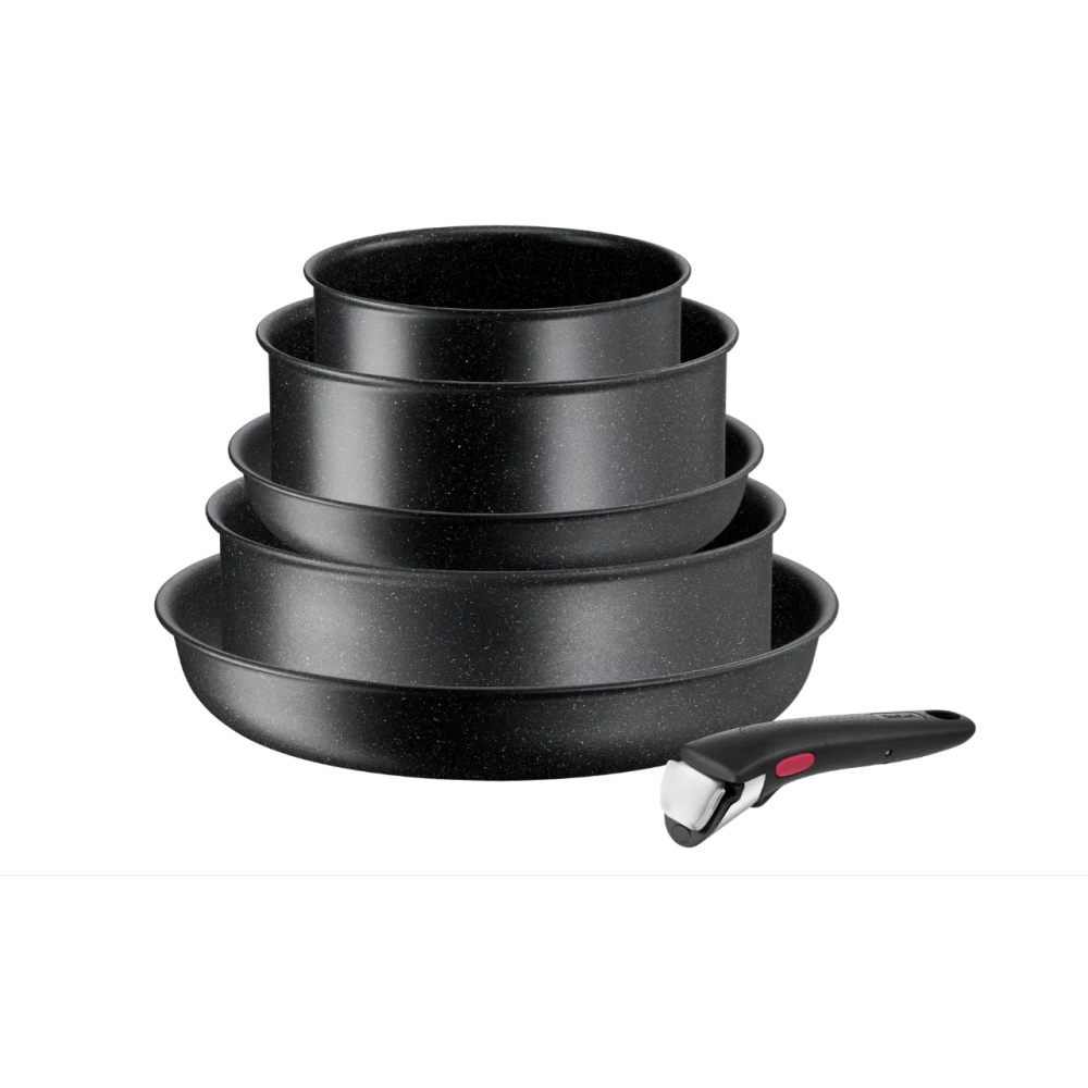 BATTERIE DE CUISINE TEFAL INGENIO 6P BLACKSTONE NOIR