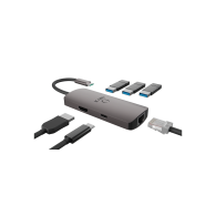 ADAPTATEUR ORYX TYPE-C MULTIPORT 6EN1 GRIS