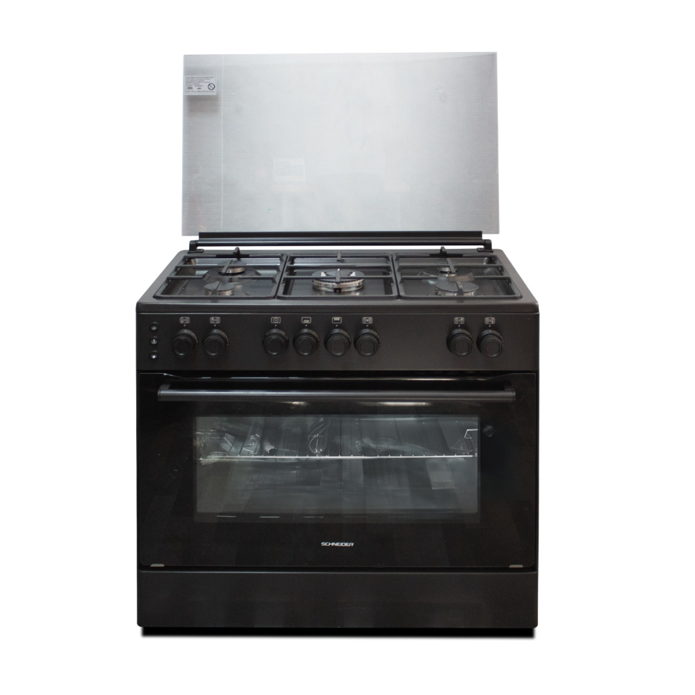 CUISINIÈRE SCHNEIDER 5 FEUX 90CM GRILLES NOIR