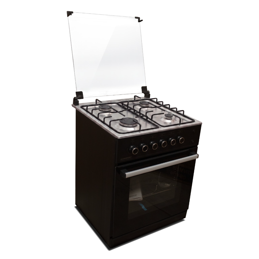CUISINIERE SCHNEIDER 60*60 4F A GAZ NOIR