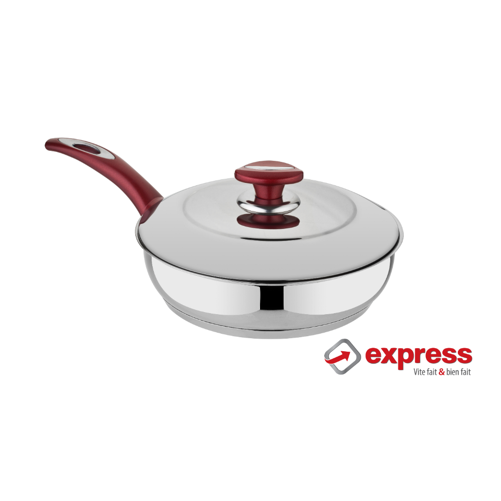 POELE EXPRESS + COUVERCLE INOX DIAM 24 CM